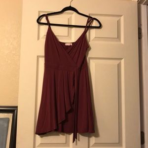 Maroon sleeveless mini dress